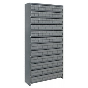 Euro Drawer Shelving Closed Unit - Complete Package 18" x 36" x 75" Gray