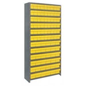 Euro Drawer Shelving Closed Unit - Complete Package 18" x 36" x 75" Yellow