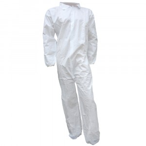 Coverall Microporous White No Hood & Boot Elastic Wrist XL 25/CS