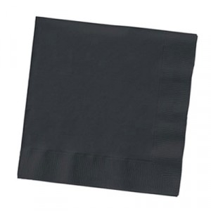 Beverage Napkins, 2-Ply, 9 7/8x9 7/8, Black