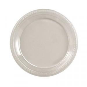 Plastic Dinnerware, Plate, 7" Diameter, Clear