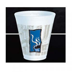 Uptown Thermo-Glaze Hot/Cold Cups, Foam, 12 oz, Blue/Black/Gray