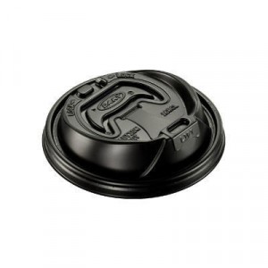 Optima Hot Cup Lids, Fits 12-24oz Cups, Black