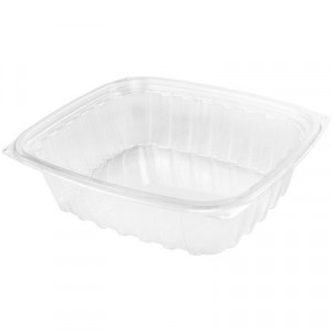 ClearPac Plastic Container with Lid, 7-1/2x6-1/2x2, Clear, 24 oz, 63/Bag