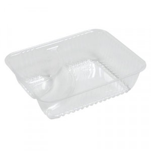 ClearPac Small Nacho Tray, 2-Compartments, Clear, 125/Bag