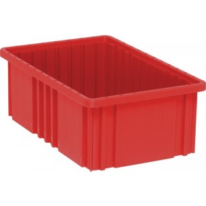 Dividable Grid Containers 16-1/2" x 10-7/8" x 6" Red