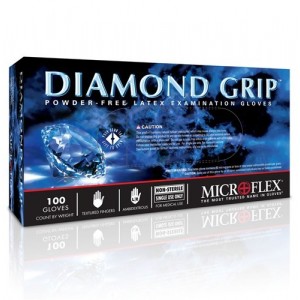 Glove Latex P/F Microflex Diamond Grip Small 100/BX 10/CS