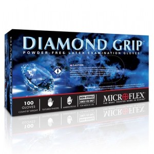 Glove Latex P/F Microflex Diamond Grip Large 100/BX 10/CS