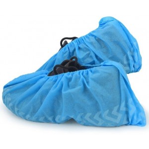 Shoe Cover SBPP Non-Skid w/Adhesive 16" Blue Large 50/BG 6/CS