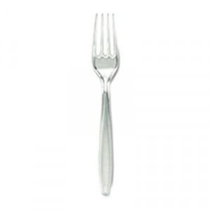 Plastic Cutlery, Forks, Polystyrene, Heavyweight, Clear