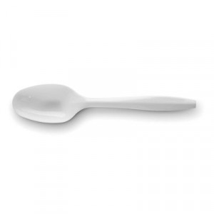 SmartStock Plastic Cutlery Refill, 5.5in, Spoon, White, 40/Pack