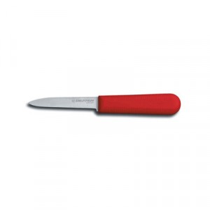 Cook's Parer Knife, 3 1/4 Inches, High-Carbon Steel with Red Handle, 1/Each