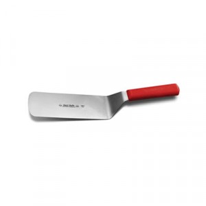 Cake Turner, 8x3 in., Sani-Safe, High-Carbon Steel with Red Handle, 1/Each