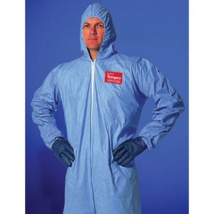 Tempro Elastic-Cuff Hooded Coveralls, Blue, 2X-Large