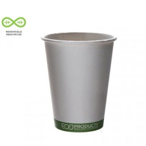 World Art Hot Drink Cups, 12oz, White/Green, 50/Sleeve