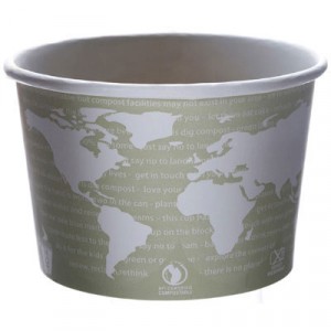 World Art PLA-Lined Soup Containers, 16oz, Gray/White