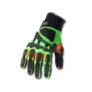 ProFlex® 925F(x) Dorsal Impact-Reducing Gloves,Black-Green-Orange, X-Large