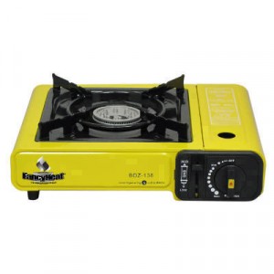 Portable Butane Stove, 9925 BTU, Piezoelectric Ignition, Yellow