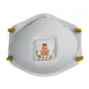 Face Mask Dust w/ Exhalation Valve 3M 8511 N95 10/BX 8/CS
