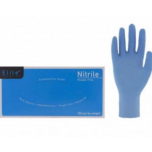 Glove Nitrile 5Mil Exam Grade Elite Brand Blue X-Large 100/BX 10/CS