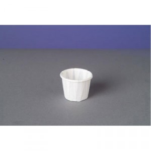 Squat Paper Portion Cup, Pleated, .5 oz, White