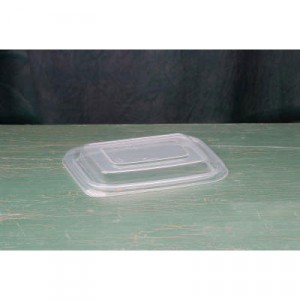 Microwave Safe Container Lid, Plastic, Fits 12-16 oz, Rectangular, Clear, 75/Bag