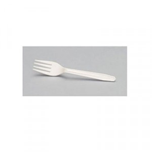 Harvest Starch Disposable Utensils, Fork, Starch-Based/Plastic, Harvest Tan, 6"