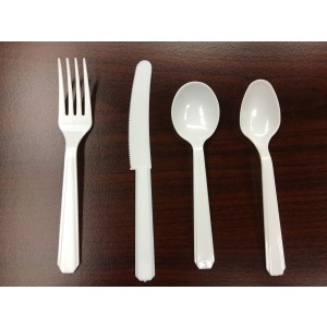 Spoons Heavy Weight White/Black Polypropylene 10/100/CS
