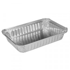 Aluminum Oblong Pan, Shallow, 24 oz, 8-19/32x6x1-1/4