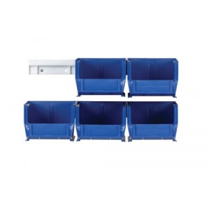 Hang-and-Stack Bin Complete Package 5" x 4-1/8" x 3" Blue