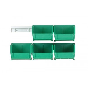 Hang-and-Stack Bin Complete Package 5" x 4-1/8" x 3" Green