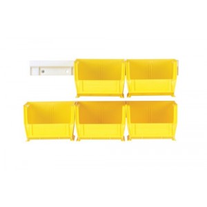 Hang-and-Stack Bin Complete Package 7-3/8" x 4-1/8" x 3" Yellow