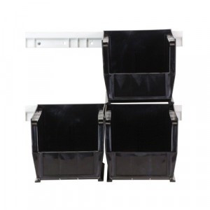 Hang-and-Stack Bin Complete Package 10-7/8" x 5-1/2" x 5" Black