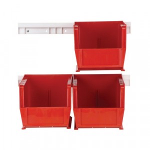 Hang-and-Stack Bin Complete Package 10-7/8" x 5-1/2" x 5" Red