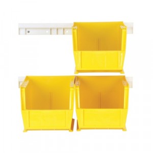 Hang-and-Stack Bin Complete Package 10-7/8" x 5-1/2" x 5" Yellow