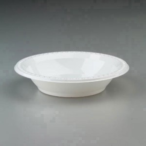 Plastic Bowls, 32 Ounces, White, Round, Heavyweight, 125/Pack