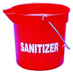 Deluxe Heavy-Duty Sanitizer Bucket, 10 qt, Red, Polypropylene