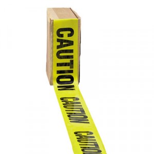Site Safety Barrier Tape, "Caution" Text, 3" x 1000ft, Yellow/Black
