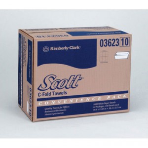 SCOTT C-Fold Paper Towels, Convenience Pack, 10 1/8x13 3/20, White, 200/Pack
