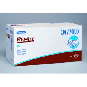 WYPALL X60 Wipers, Quarterfold, 11x23, White, 100/Box