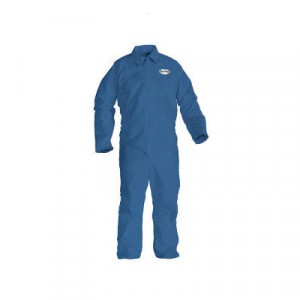 KLEENGUARD A20 Coveralls, MICROFORCE Barrier SMS Fabric, Denim, LG