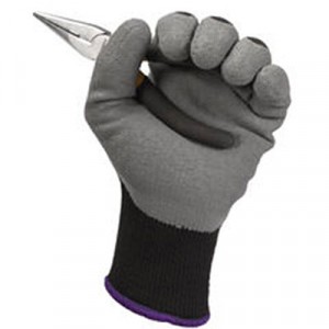 KLEENGUARD G40 Latex Coated Gloves, Size 11 (2X-Large), Poly/Cotton, Grey/Black