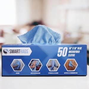 Cloth Microfiber SmartRags Pop-Up Box 16"x16" Blue 50/Box