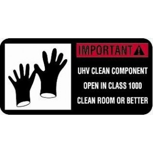 Label CR 2x1 GLOVES "Important! UHV Clean Component" Perf 1,000/RL