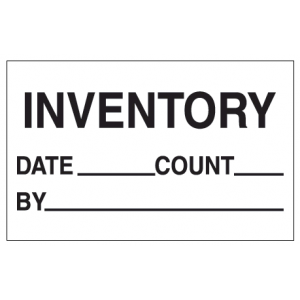 Label 1.25x2 "Inventory" Black on White 500/RL