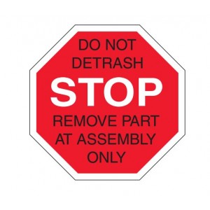 Label 4x4 "Stop Do Not Detrash" Octagon RD/BLK/WHT 500/RL