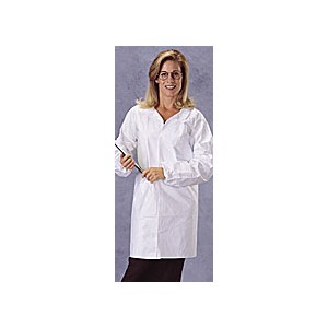 Lab Coat Tyvek Front Snaps No Pockets Elastic Wrist 2XL 30/CS