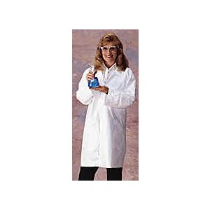 Lab Coat Tyvek Front Snaps No Pockets Elastic Wrist MED 30/CS