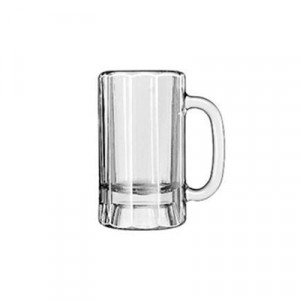 Glass Mugs & Tankards, 14 oz, Clear, Paneled Beer Mug