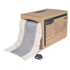 Cut To Length Dust Mops, Cotton, White, Cut-End, 5x40 Ft, 1 Box